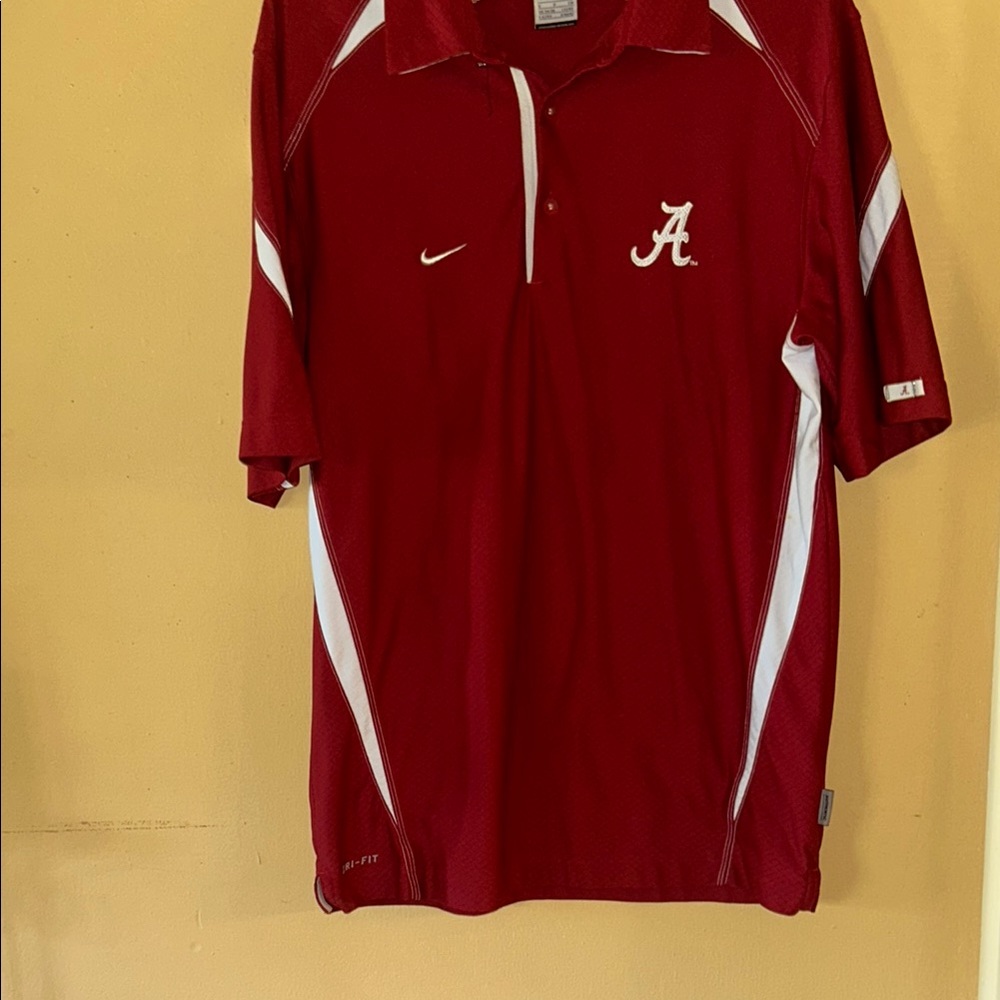 ALABAMA SHIRT Nike Red and White Polo Shirt Performance Fabric